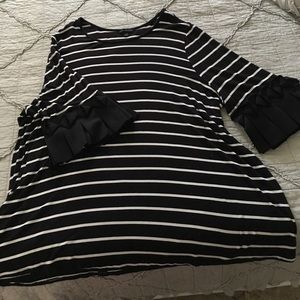 Lane Bryant black & white top